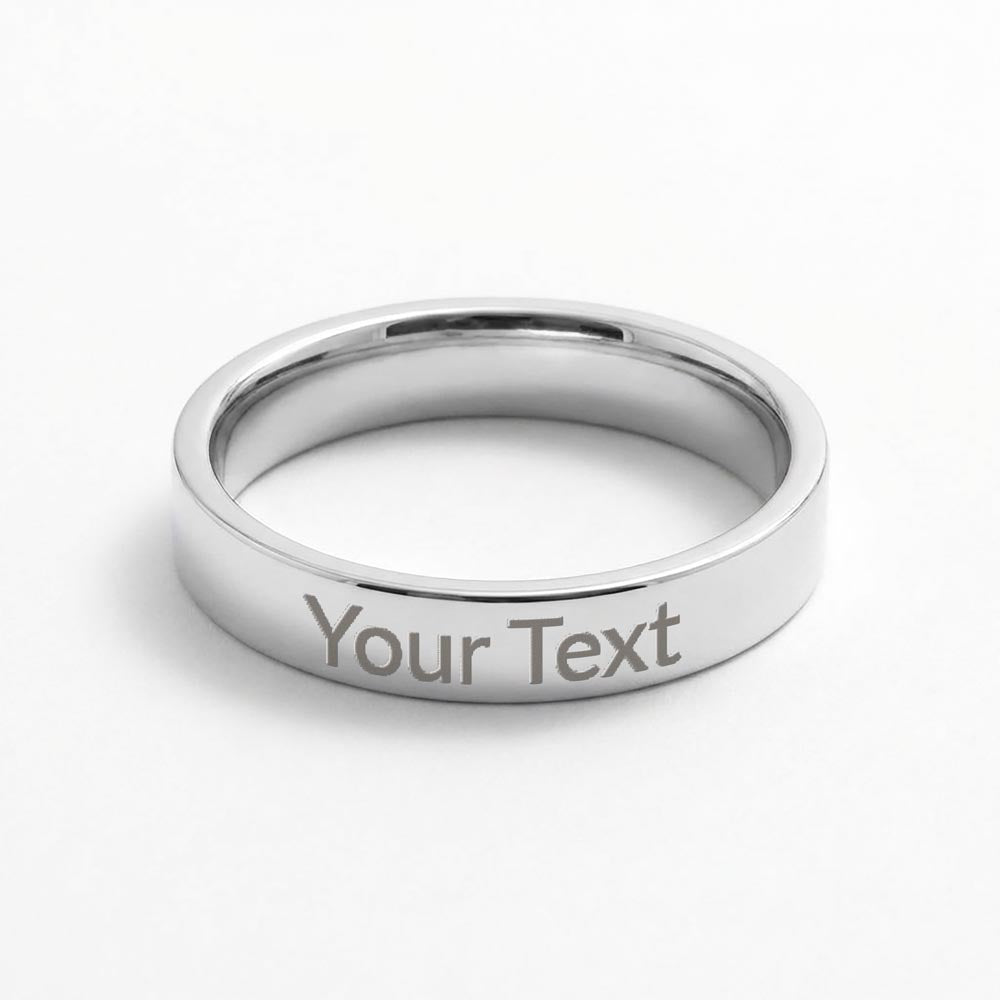 Personalized Name Text Birthday Engraved Women's Ring | Best Gift Idea for Mom, Wife, Soulmate, Daughter, Auntie, Yourself, Graduation, Anniversary, Birthday
