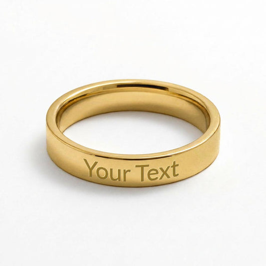 Personalized Name Text Birthday Engraved Women's Ring | Best Gift Idea for Mom, Wife, Soulmate, Daughter, Auntie, Yourself, Graduation, Anniversary, Birthday