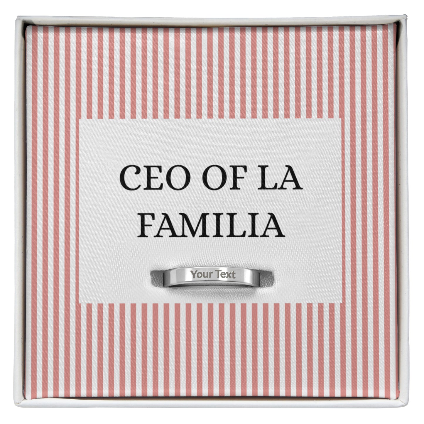 Personalized Engraved Women's Ring | CEO of La Familia Funny Gift for Mother's Day, Mom, Wife, Grandma