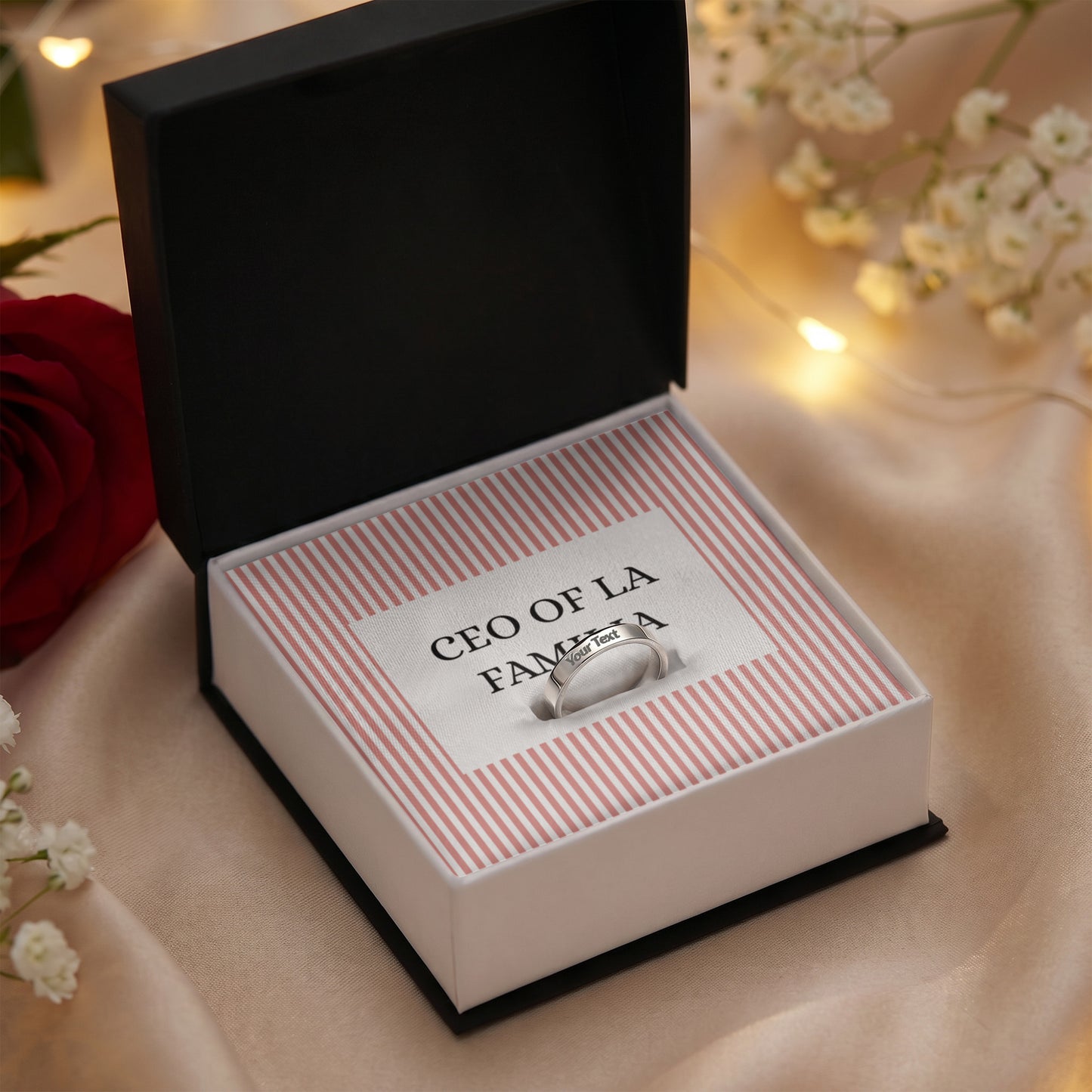 Personalized Engraved Women's Ring | CEO of La Familia Funny Gift for Mother's Day, Mom, Wife, Grandma