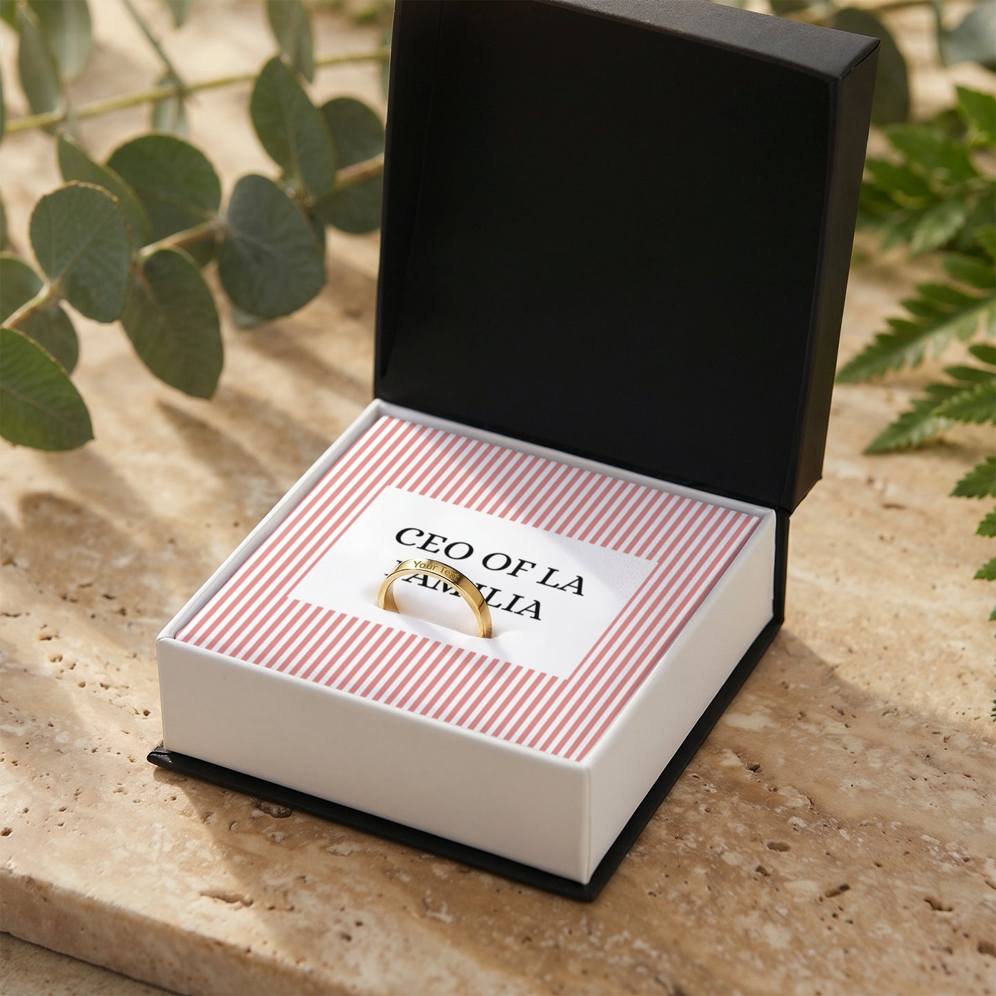 Personalized Engraved Women's Ring | CEO of La Familia Funny Gift for Mother's Day, Mom, Wife, Grandma