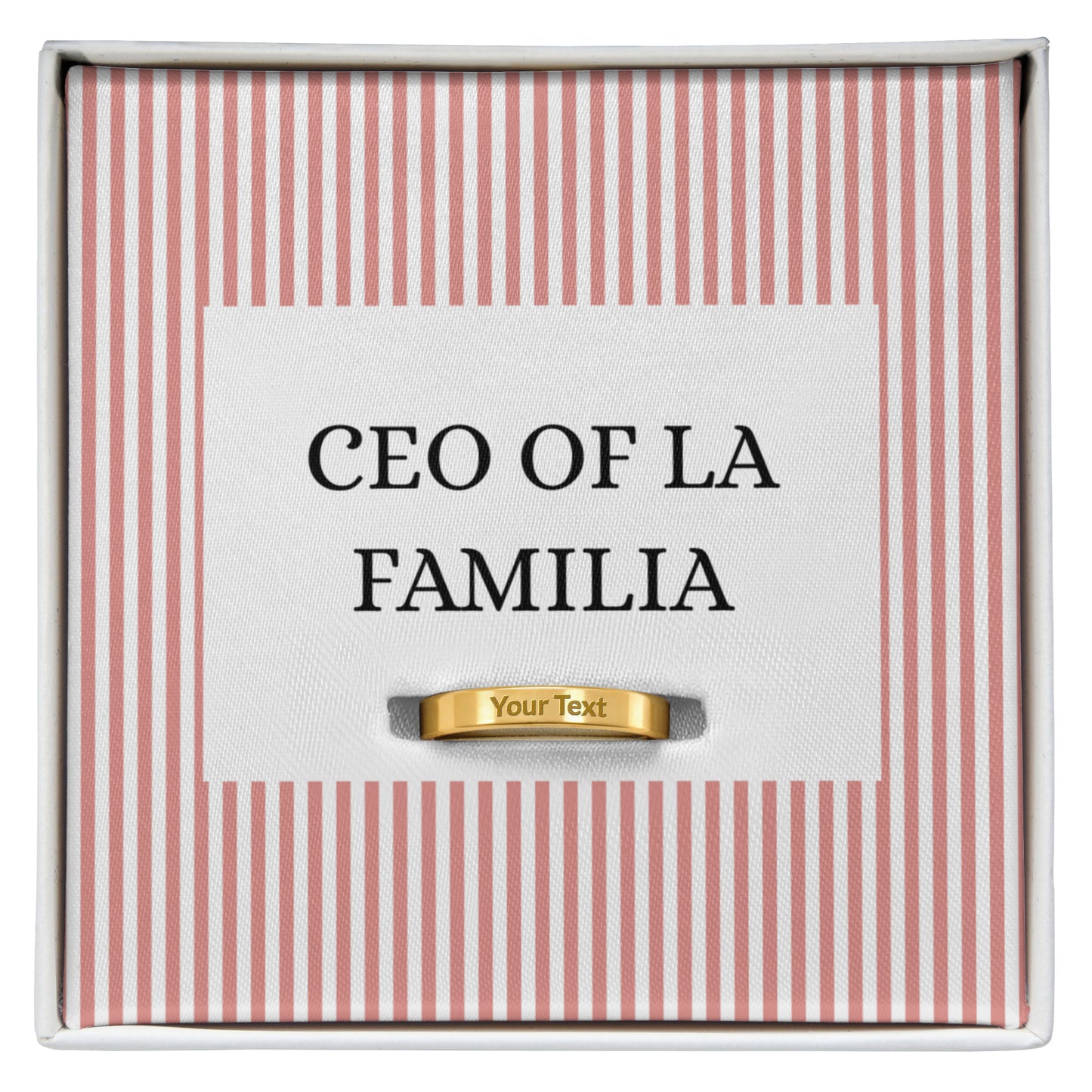Personalized Engraved Women's Ring | CEO of La Familia Funny Gift for Mother's Day, Mom, Wife, Grandma