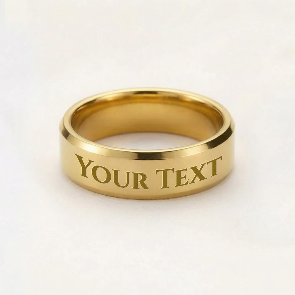 USA Flag Engraved Men's Ring | July 4th Veteran Gift Idea