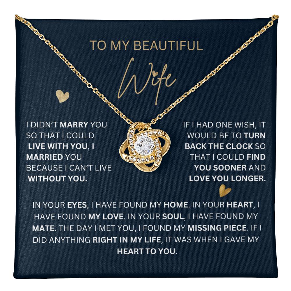 Love Knot Necklace Jewelry to My Wife from Husband | Hunting Birthday Anniversary Christmas Women Gift Idea