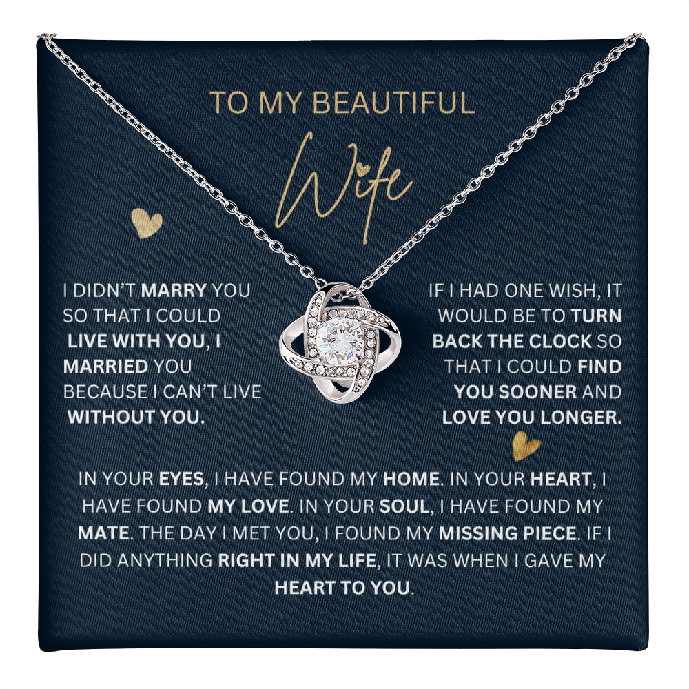 Love Knot Necklace Jewelry to My Wife from Husband | Hunting Birthday Anniversary Christmas Women Gift Idea