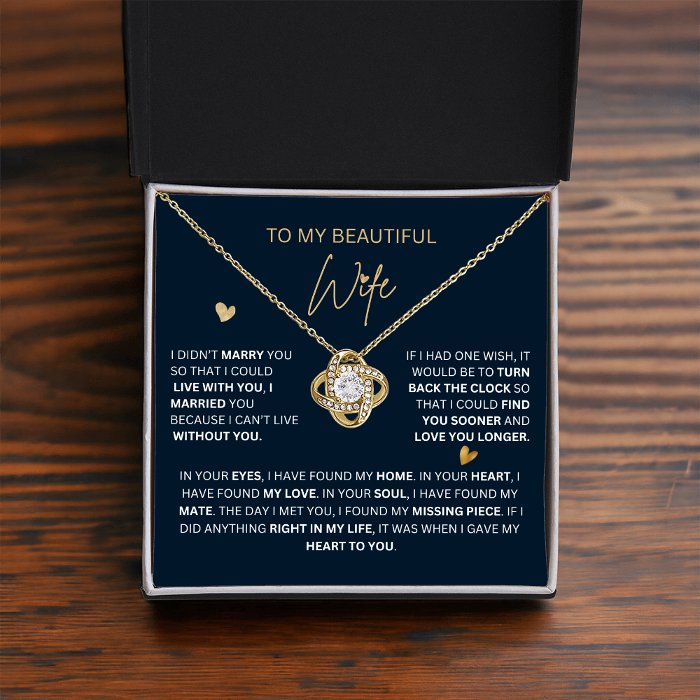 Love Knot Necklace Jewelry to My Wife from Husband | Hunting Birthday Anniversary Christmas Women Gift Idea