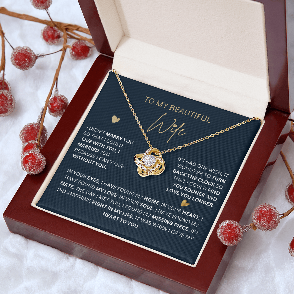 Love Knot Necklace Jewelry to My Wife from Husband | Hunting Birthday Anniversary Christmas Women Gift Idea