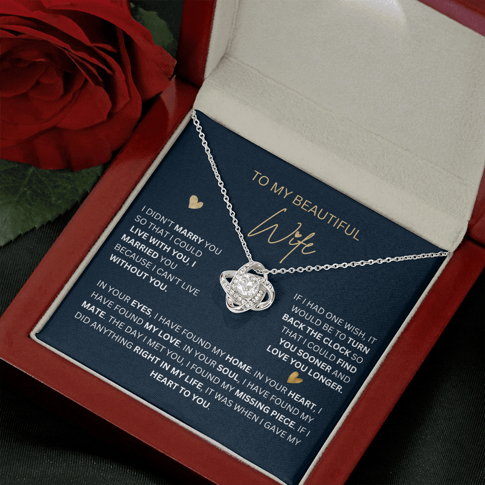 Love Knot Necklace Jewelry to My Wife from Husband | Hunting Birthday Anniversary Christmas Women Gift Idea