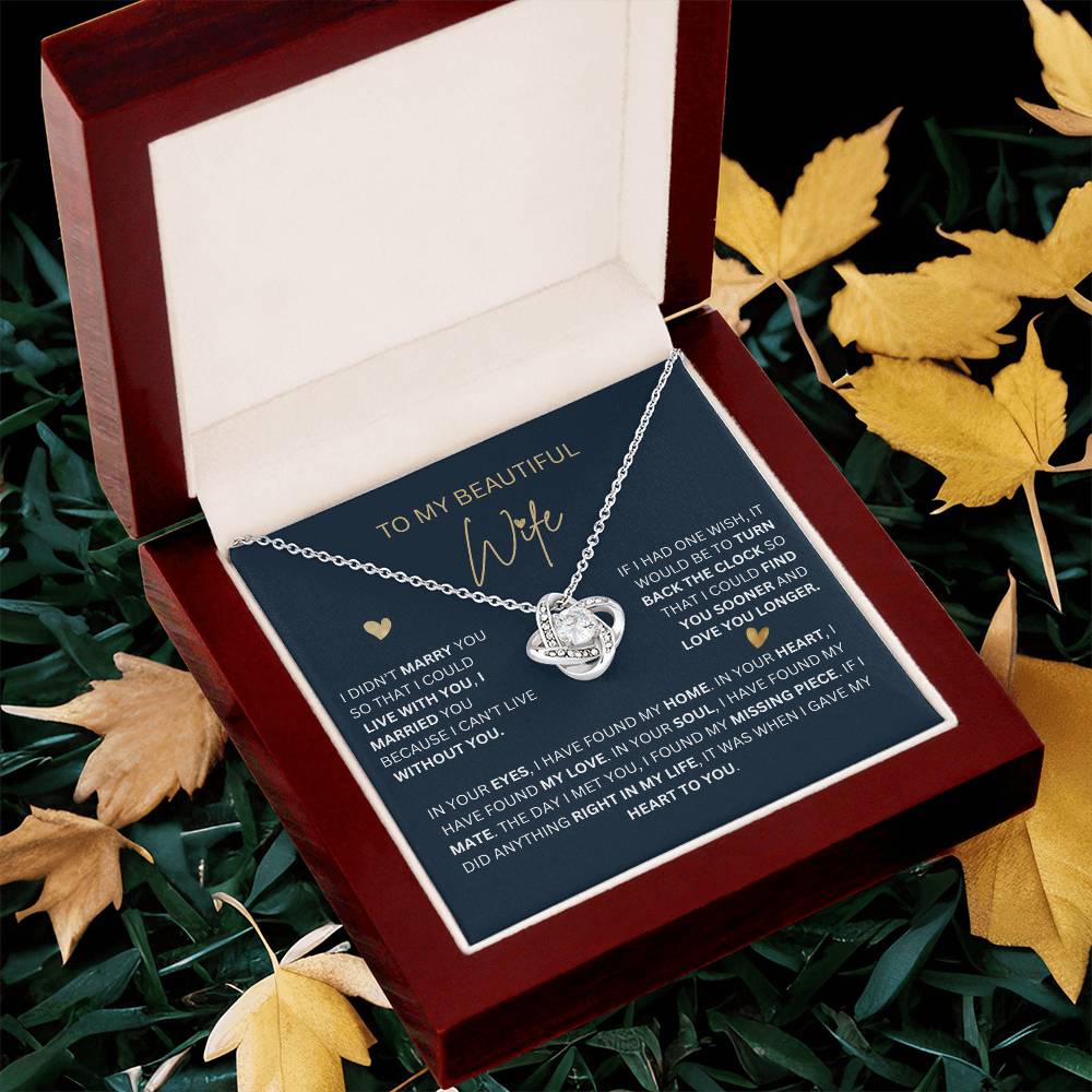 Love Knot Necklace Jewelry to My Wife from Husband | Hunting Birthday Anniversary Christmas Women Gift Idea