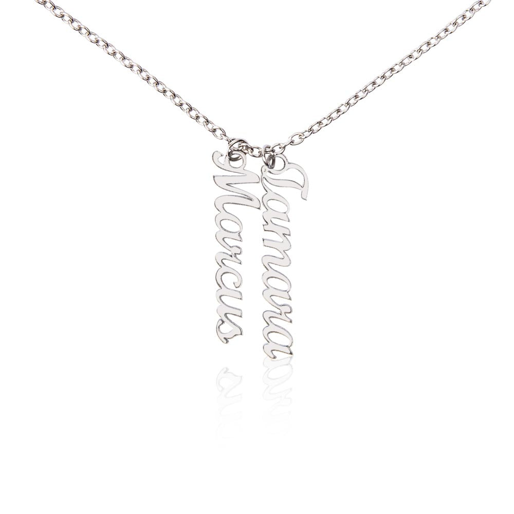 Personalized Vertical Names Necklace | Unique Trending Meaningful Gift Idea