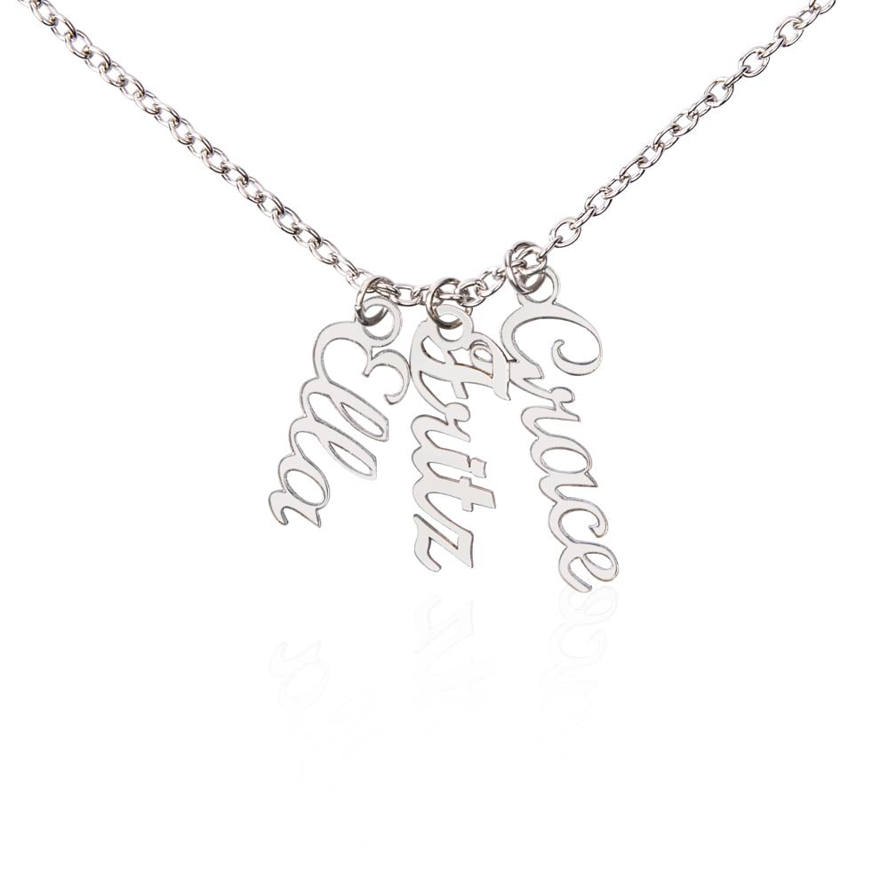 Personalized Vertical Names Necklace | Unique Trending Meaningful Gift Idea