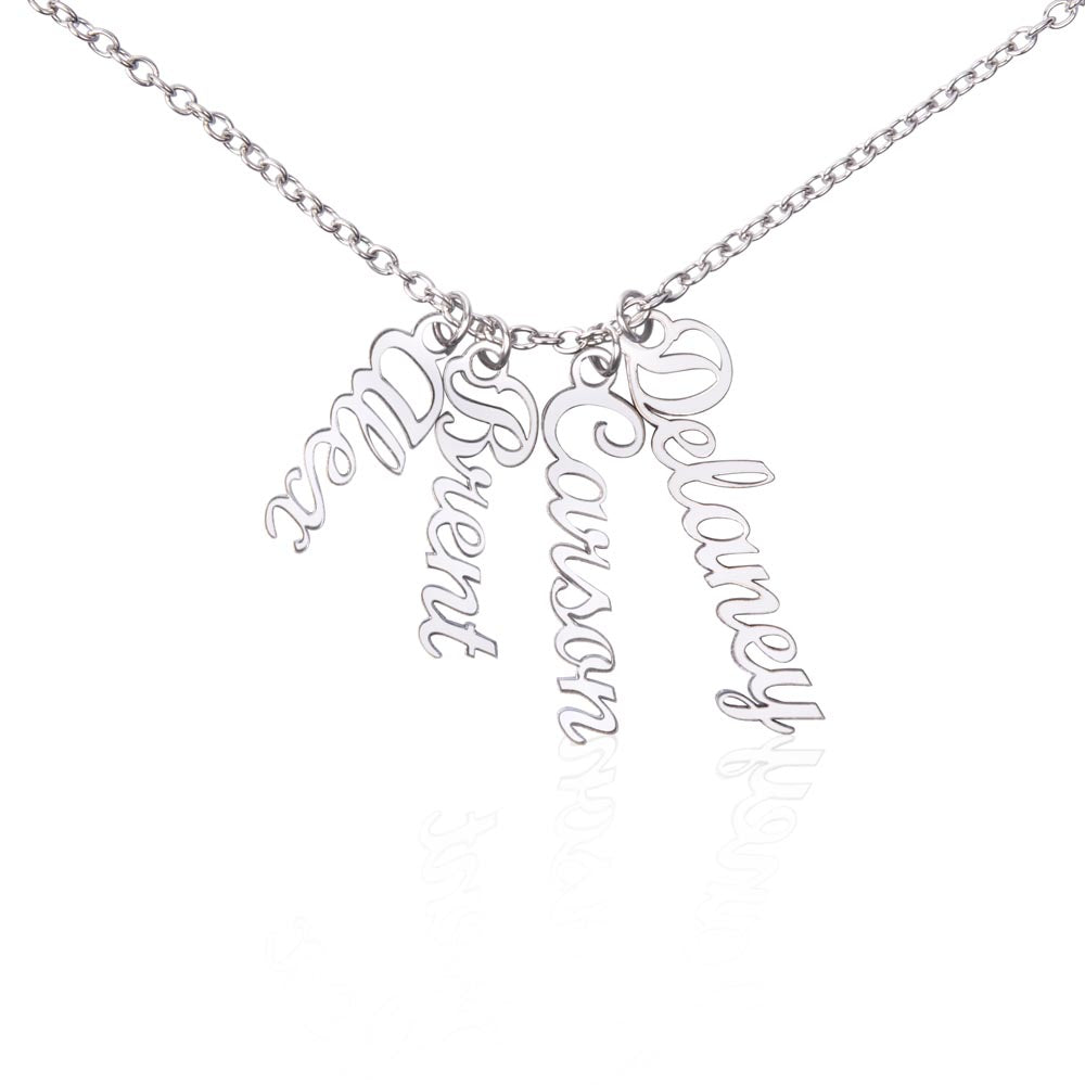 Personalized Vertical Names Necklace | Unique Trending Meaningful Gift Idea