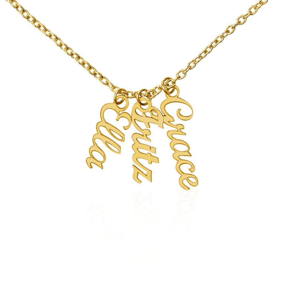 Personalized Vertical Names Necklace | Unique Trending Meaningful Gift Idea