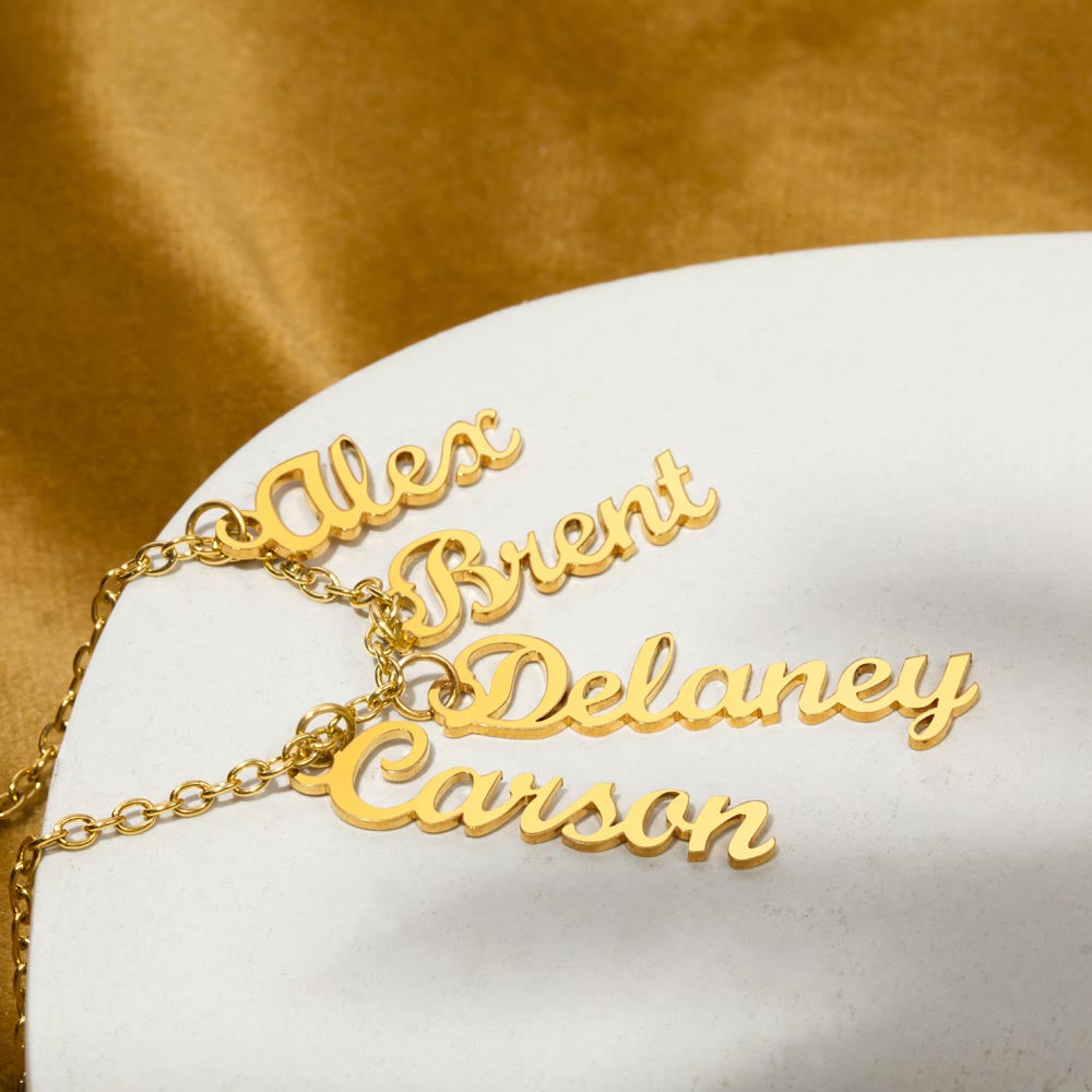 Personalized Vertical Names Necklace | Unique Trending Meaningful Gift Idea