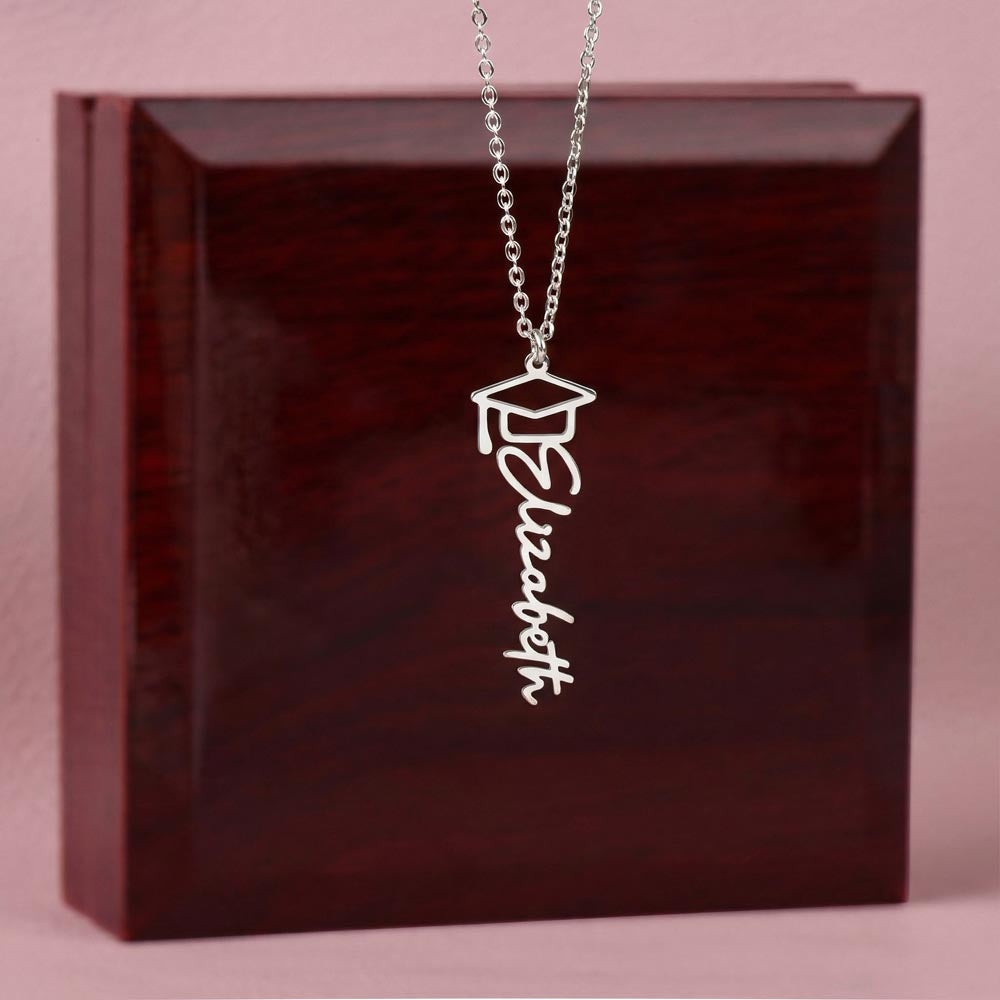 Graduation Cap Necklace and Message Card. Congratulations Gift Idea