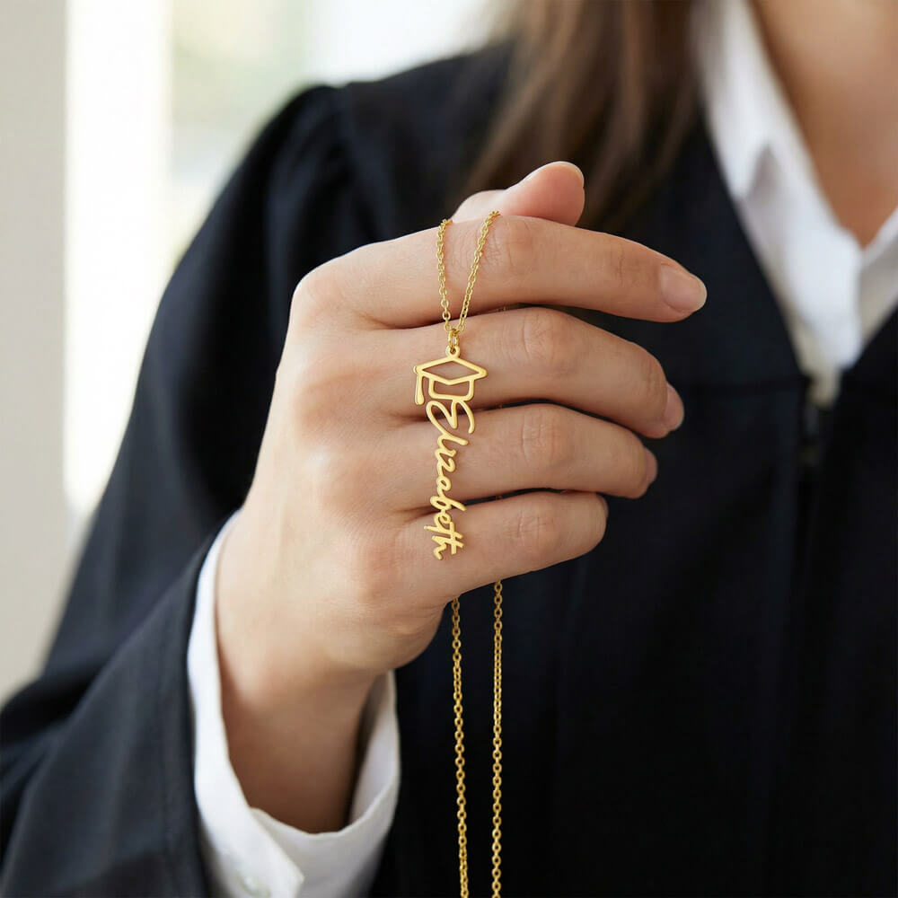 Graduation Cap Necklace and Message Card. Congratulations Gift Idea