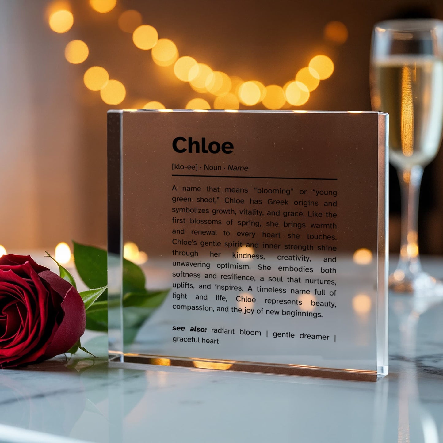 Chloe Name Meaning Art Acrylic Block | Home Decor