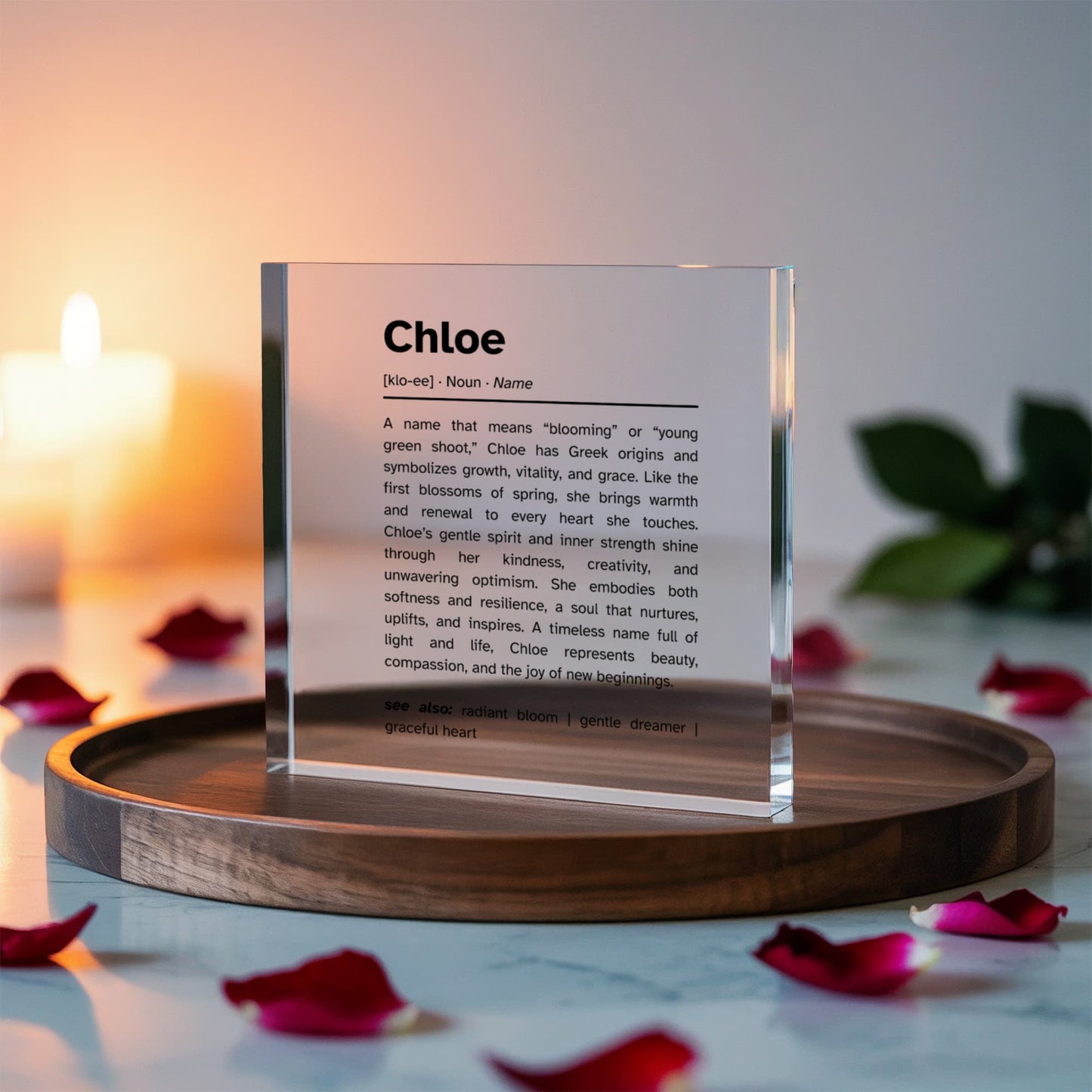 Chloe Name Meaning Art Acrylic Block | Home Decor