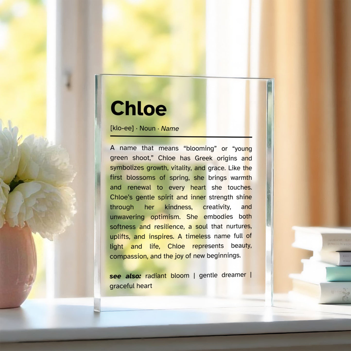 Chloe Name Meaning Art Acrylic Block | Home Decor