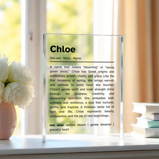 Chloe Name Meaning Art Acrylic Block | Home Decor