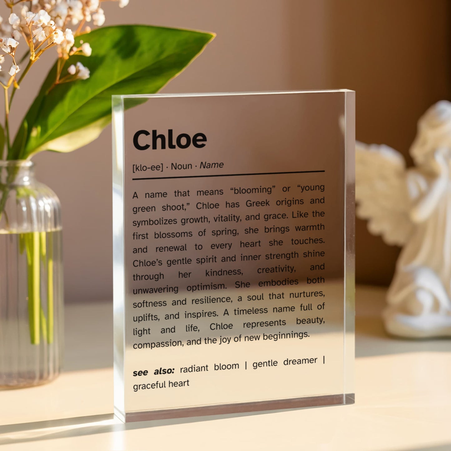 Chloe Name Meaning Art Acrylic Block | Home Decor