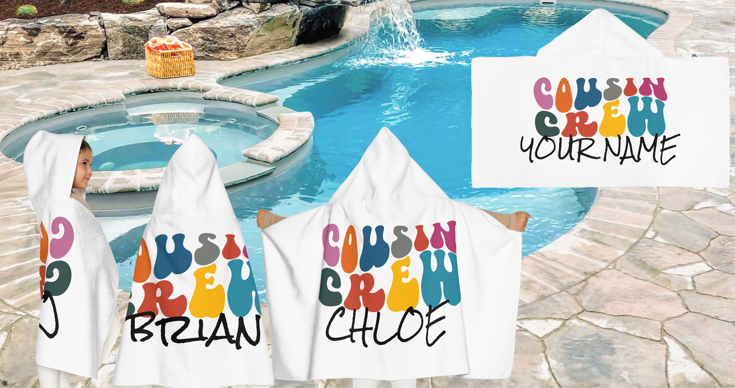 Personalized Name Cousin Crew Youth Hooded Towel