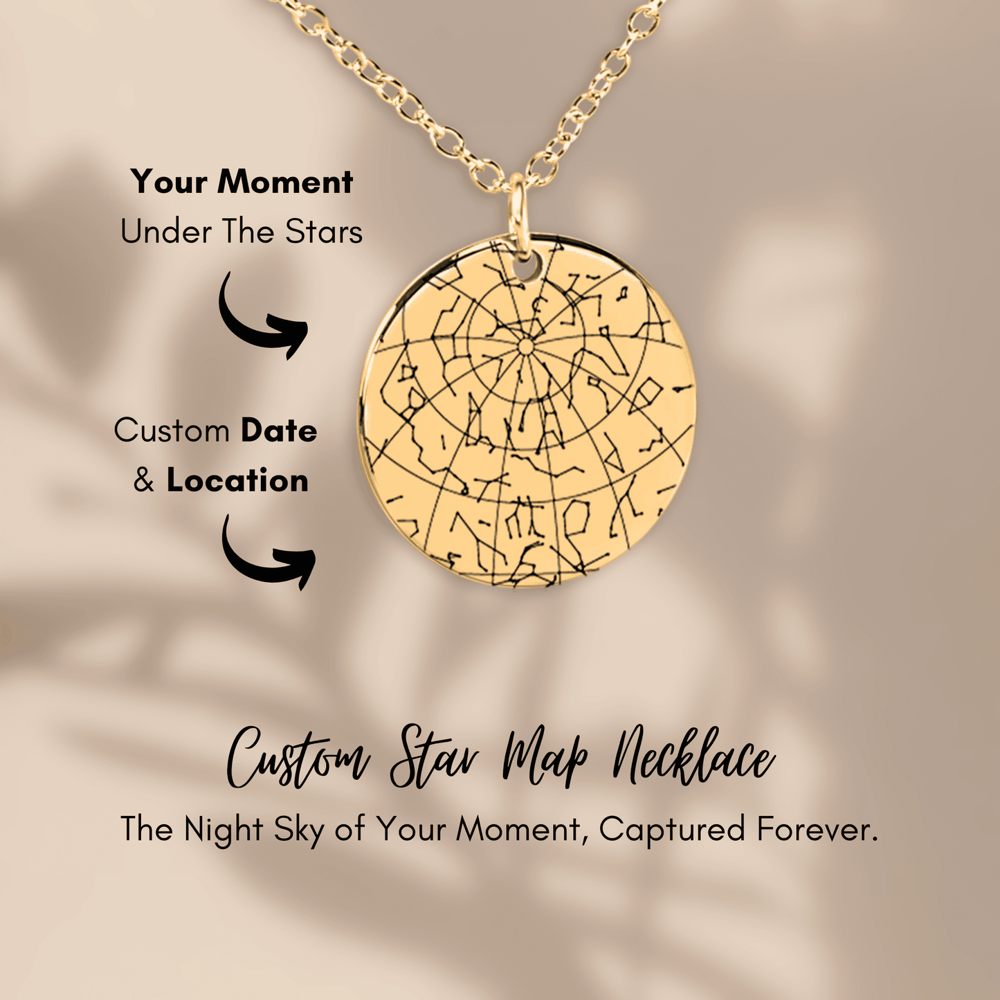 Custom Sober Day Star Map Sobriety Coin Necklace | Anniversary Recovery Encouragement Inspiration Gift for Women
