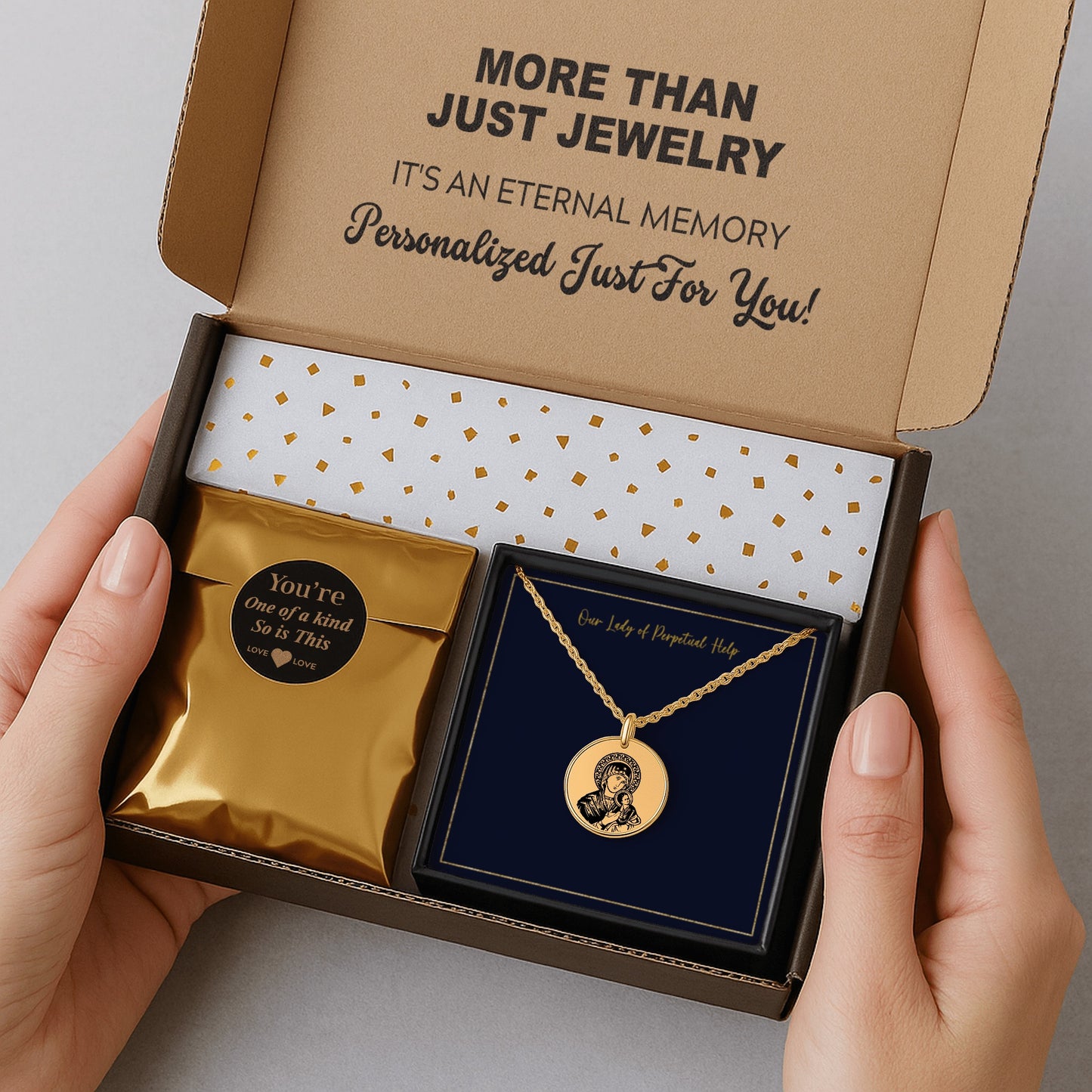 Mary and Jesus | Our Lady of Perpetual Help Engraved Necklace