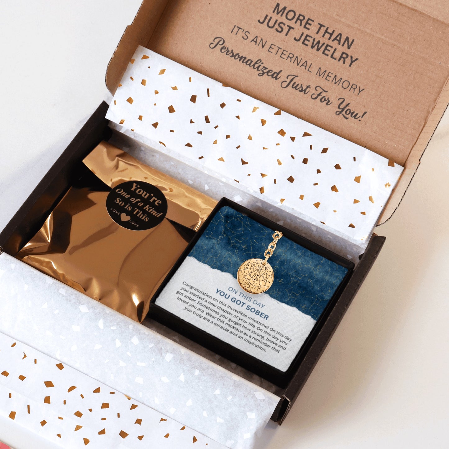 Custom Sober Day Star Map Sobriety Coin Keychain | Anniversary Recovery Encouragement Inspiration Gift