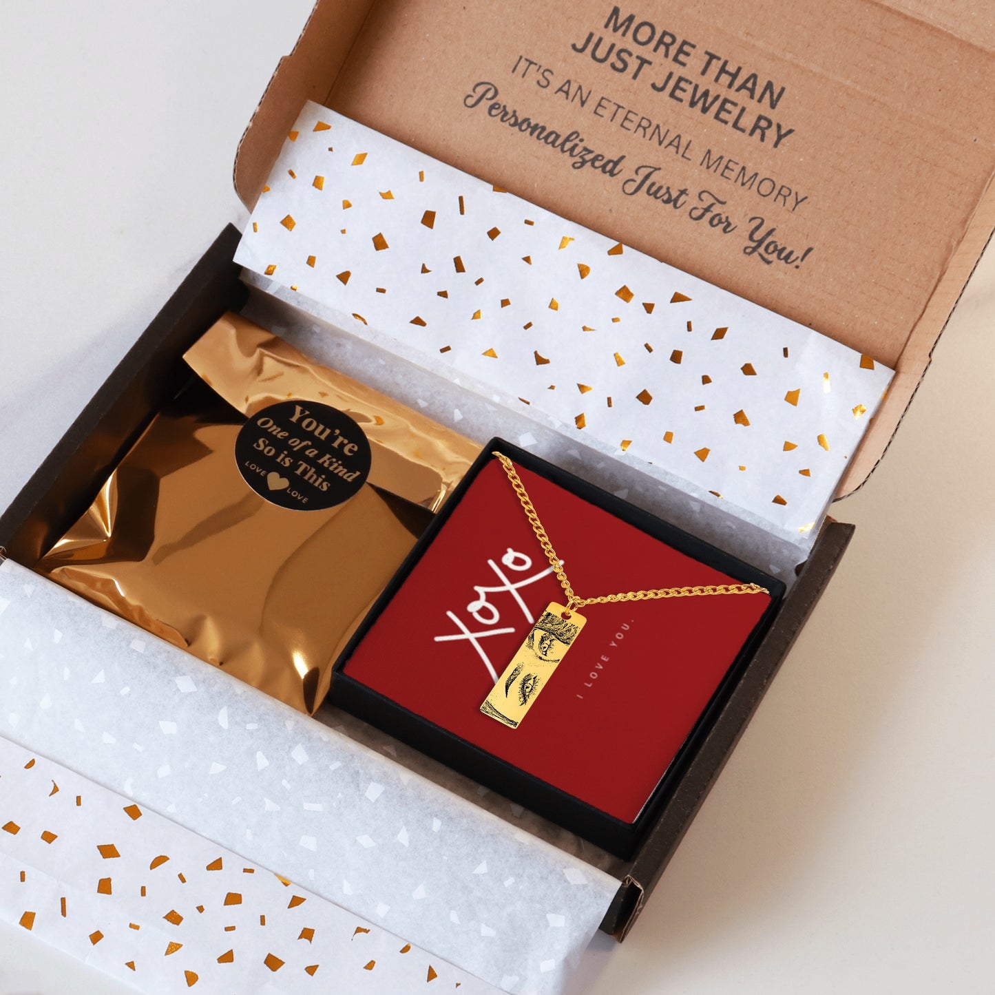 Personalized Custom Stunning Her Eyes His Eyes Your Eyes Engraved Cuban Vertical Bar Necklace | Special Gift Ideas for Birthday Christmas Anniversary