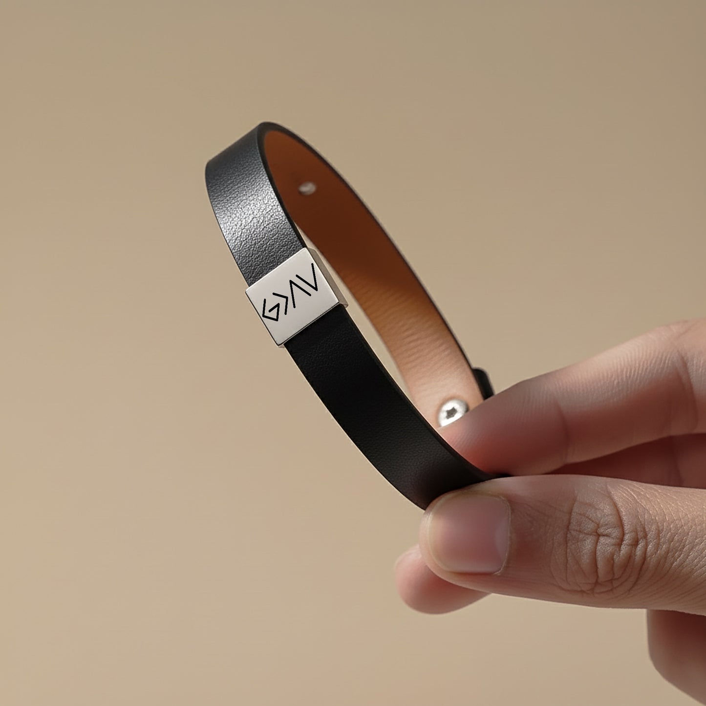 God is Greater than the Highs and Lows Premium Engraved Men's Leather Bracelet