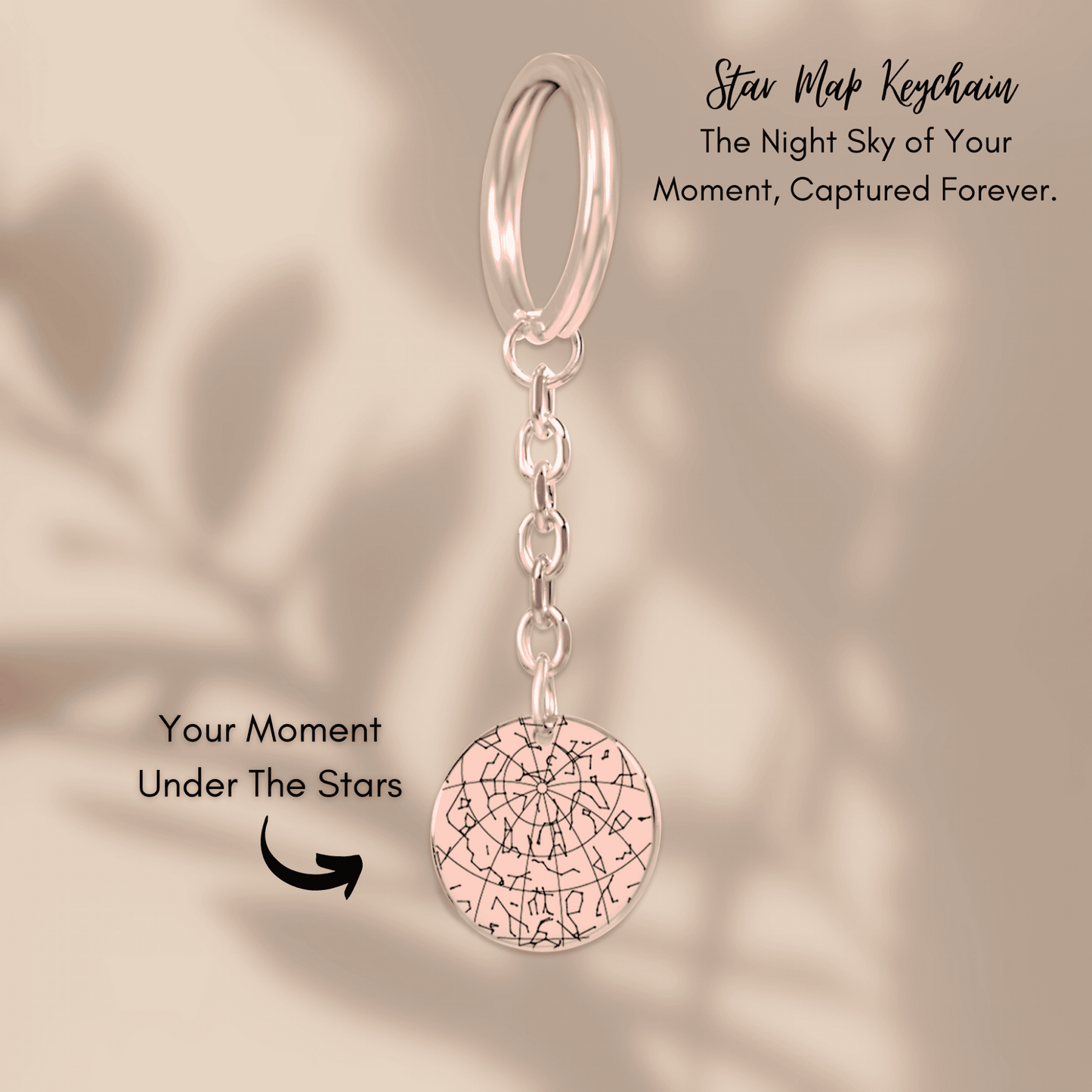 Custom Sober Day Star Map Sobriety Coin Keychain | Anniversary Recovery Encouragement Inspiration Gift