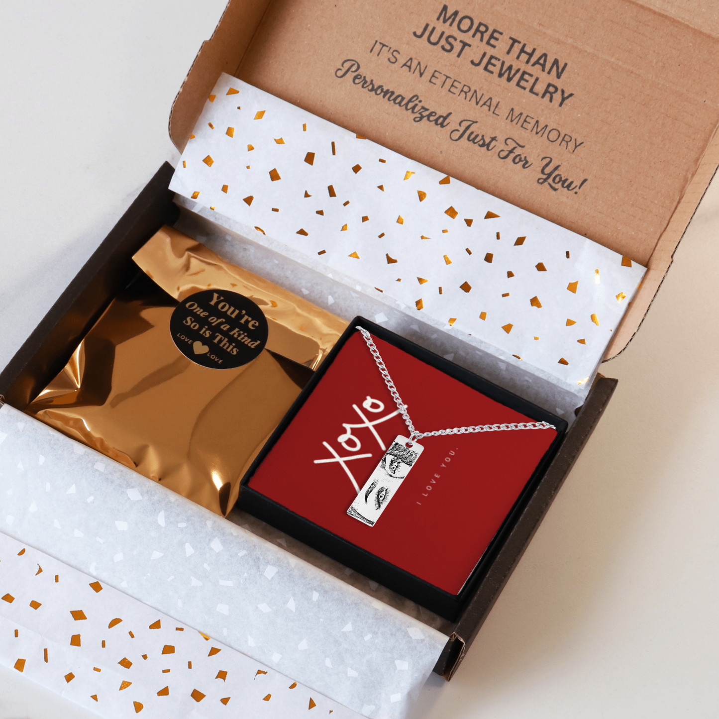 Personalized Custom Stunning Her Eyes His Eyes Your Eyes Engraved Cuban Vertical Bar Necklace | Special Gift Ideas for Birthday Christmas Anniversary