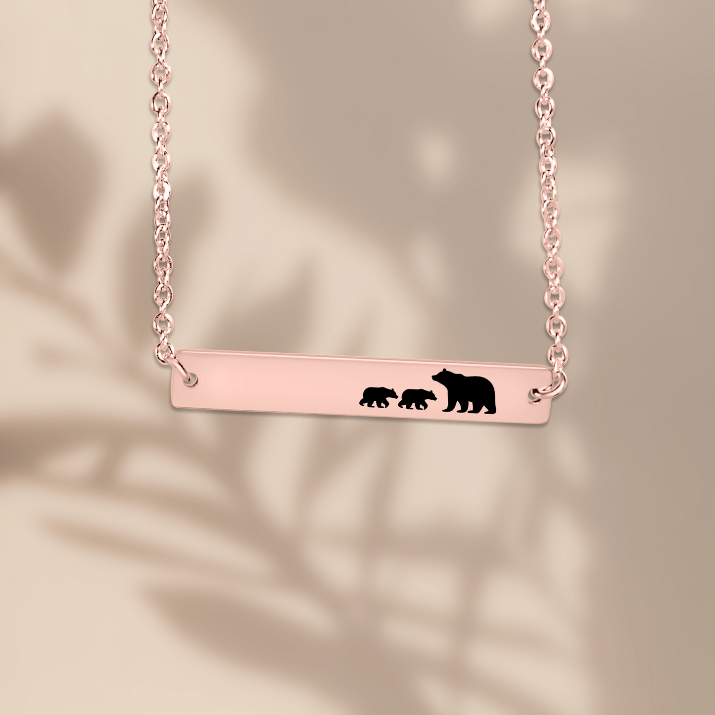 Mama Bear Bar Necklace, Mama Bear Bear Cubs Necklace, Mommy Necklace, Mother's Day Gift, New Mom Gift, Push Present for Wife, Gift for Her