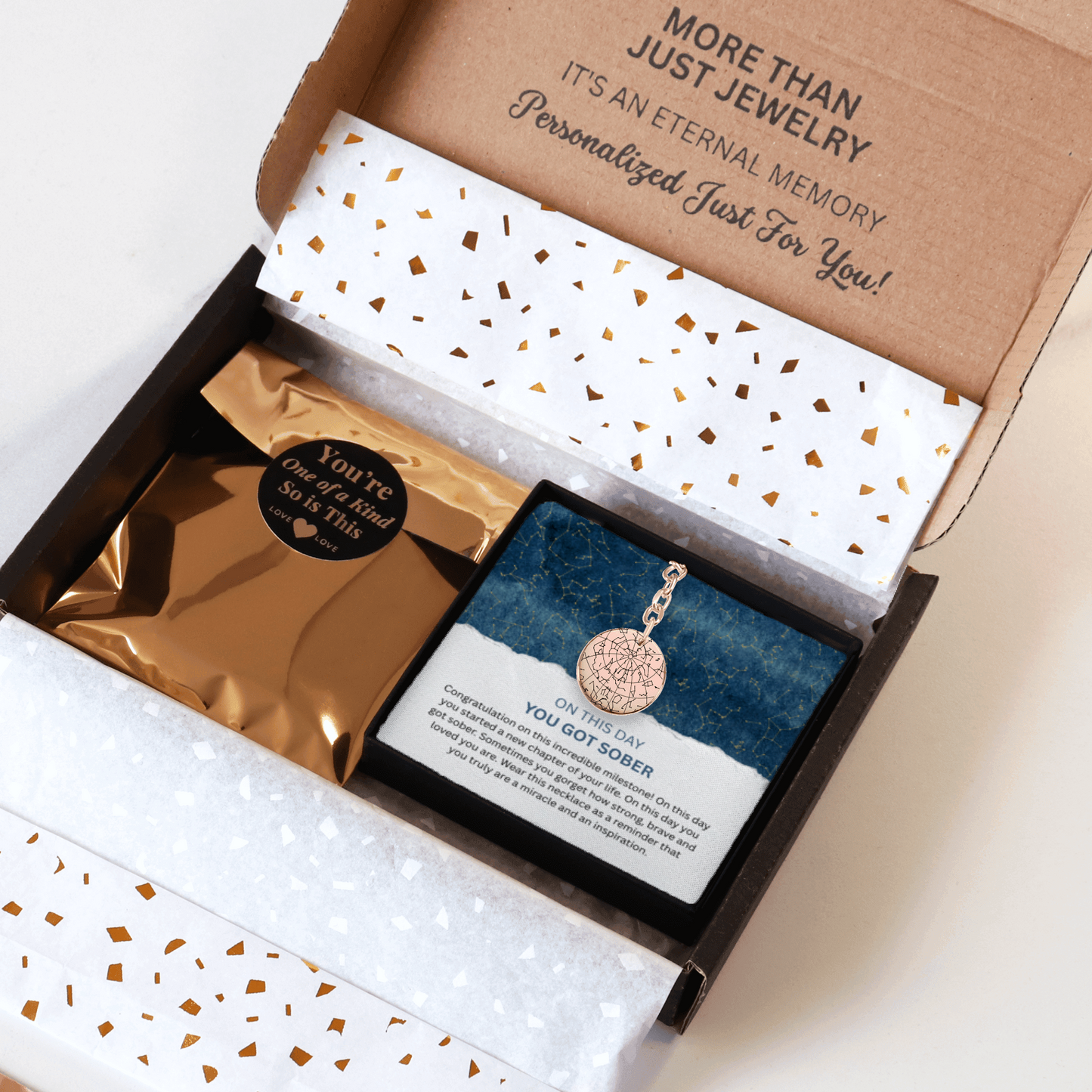 Custom Sober Day Star Map Sobriety Coin Keychain | Anniversary Recovery Encouragement Inspiration Gift