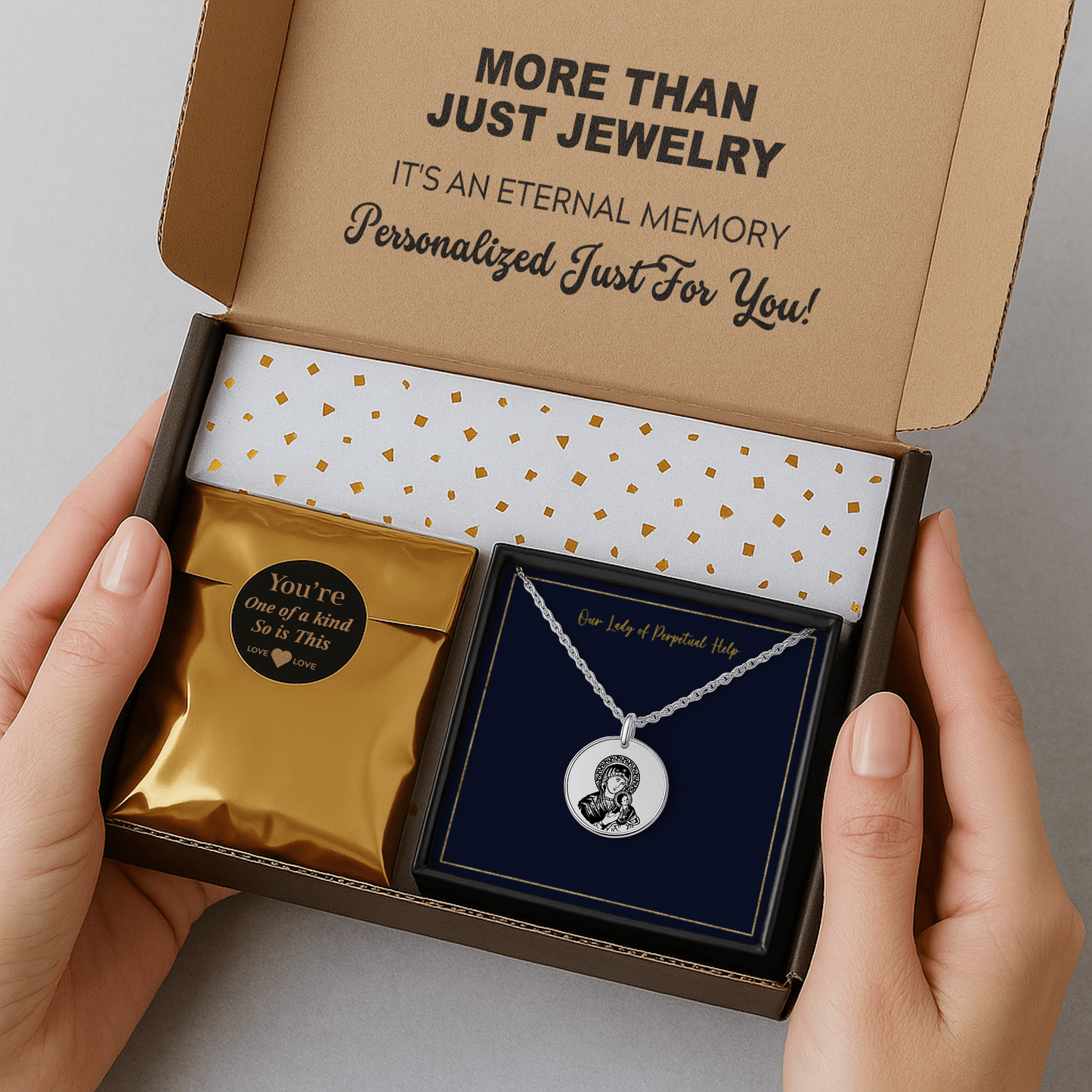 Mary and Jesus | Our Lady of Perpetual Help Engraved Necklace