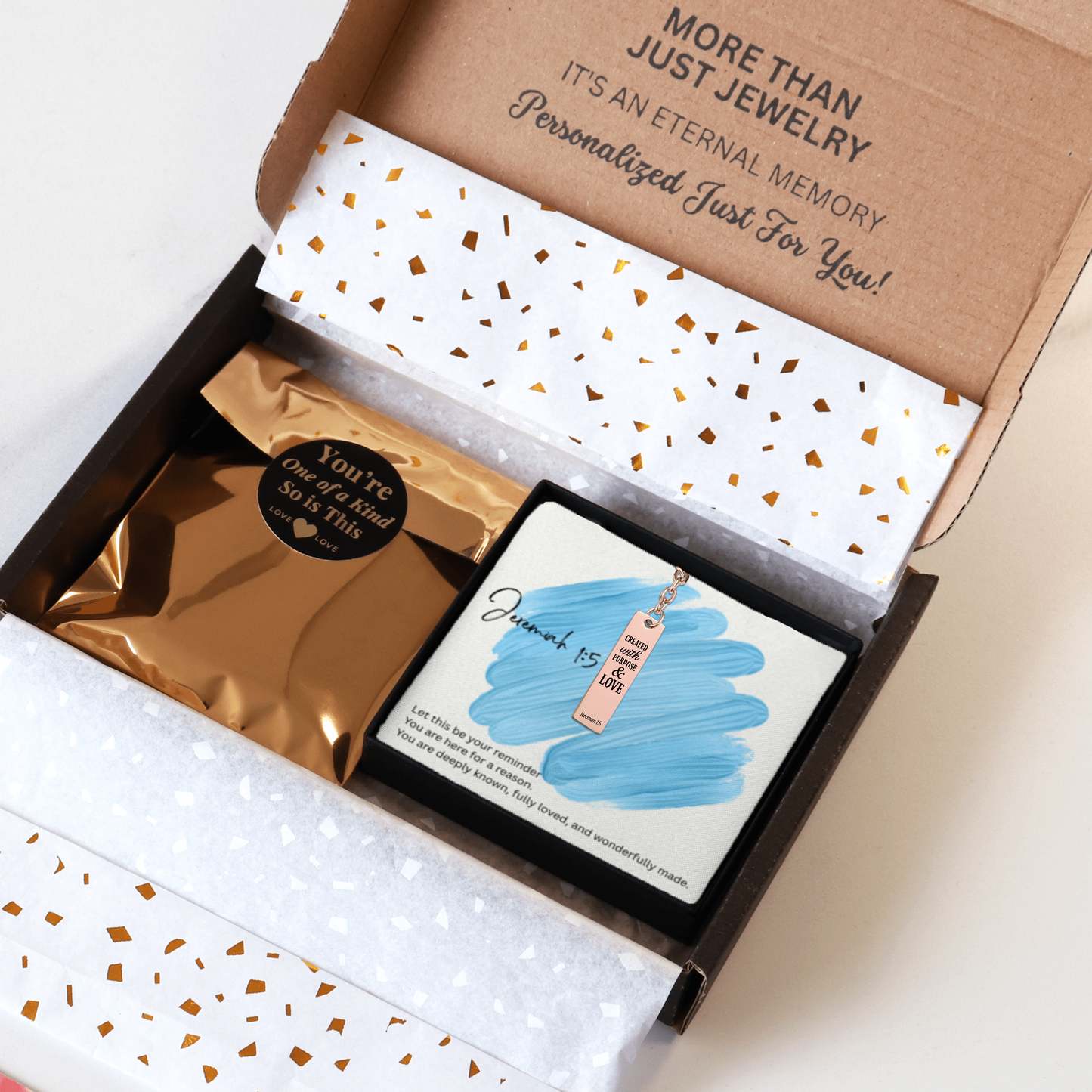 Jeremiah 1:5 Vertical Bar Keychain | Created with Purpose and Love | Bible Verse Christian Faith Religious Inspirational Gift Ideas