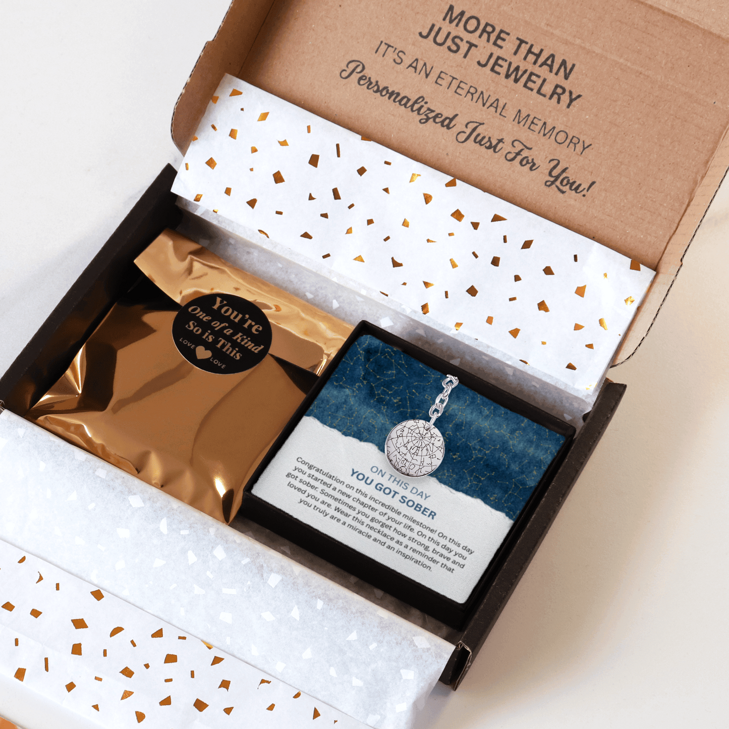 Custom Sober Day Star Map Sobriety Coin Keychain | Anniversary Recovery Encouragement Inspiration Gift