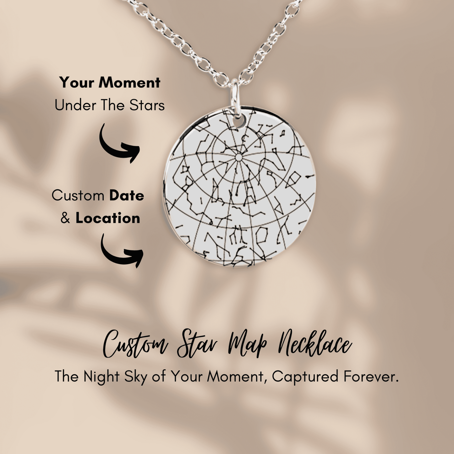 Custom Sober Day Star Map Sobriety Coin Necklace | Anniversary Recovery Encouragement Inspiration Gift for Women
