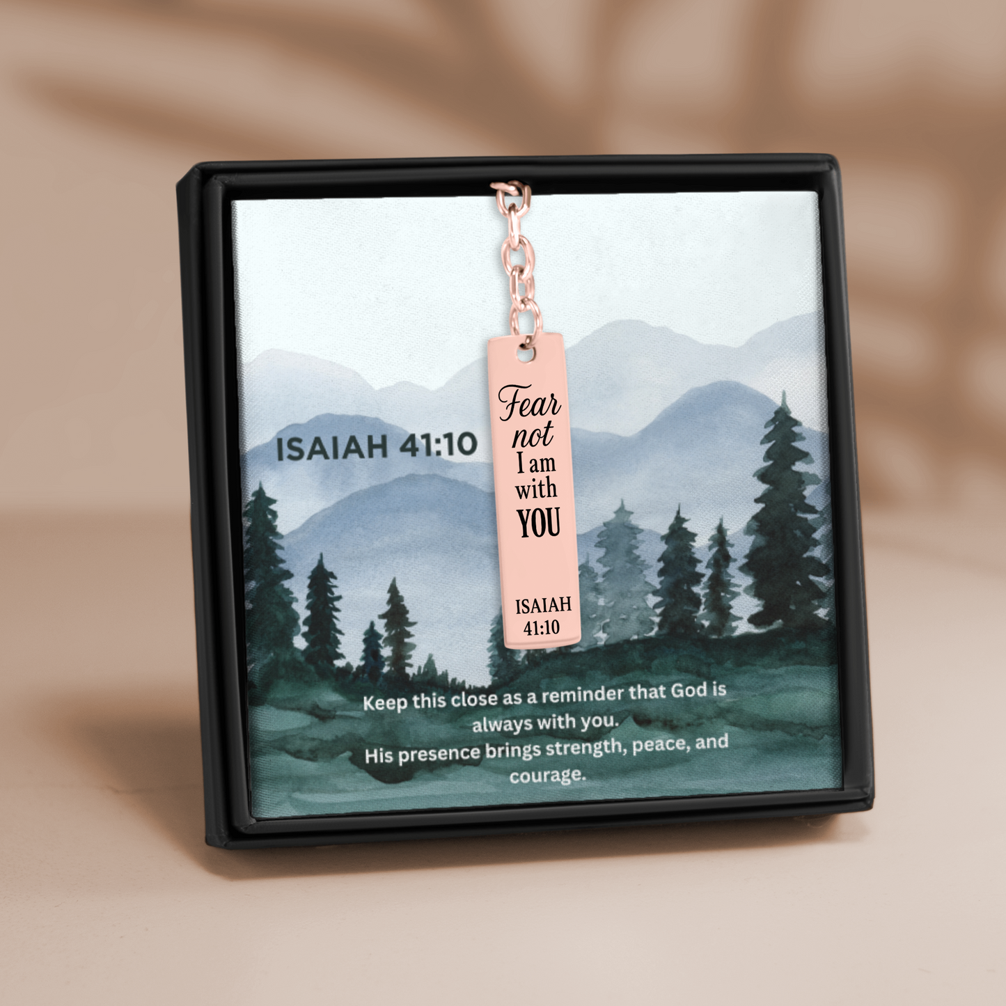 Isaiah 41:10 Engraved Vertical Bar Keychain | Fear not I am with You | Bible Verse Christian Faith Religious Inspirational Gift Ideas