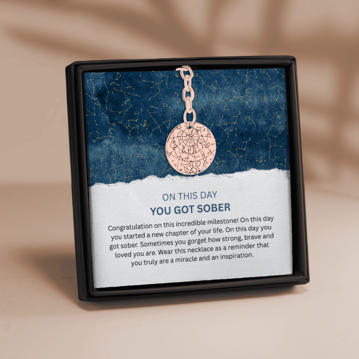 Custom Sober Day Star Map Sobriety Coin Keychain | Anniversary Recovery Encouragement Inspiration Gift