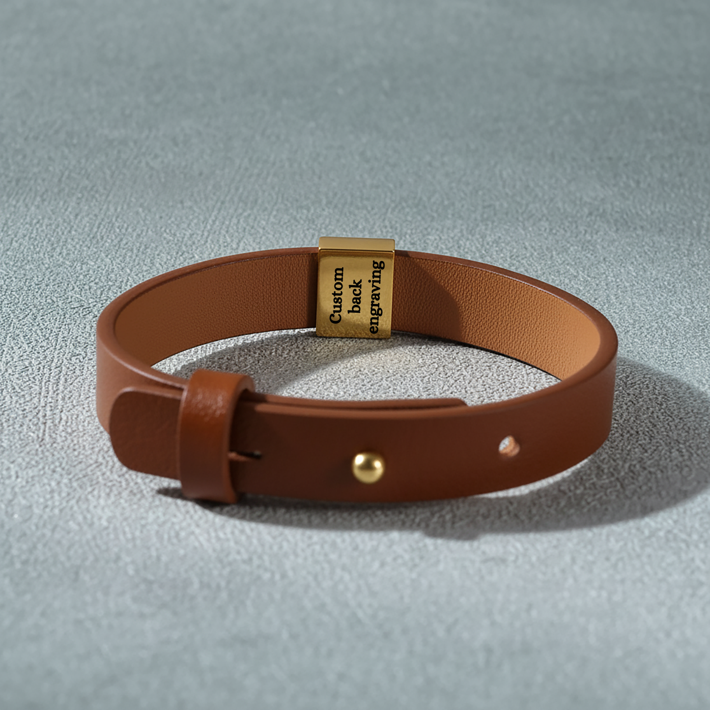 God is Greater than the Highs and Lows Premium Engraved Men's Leather Bracelet